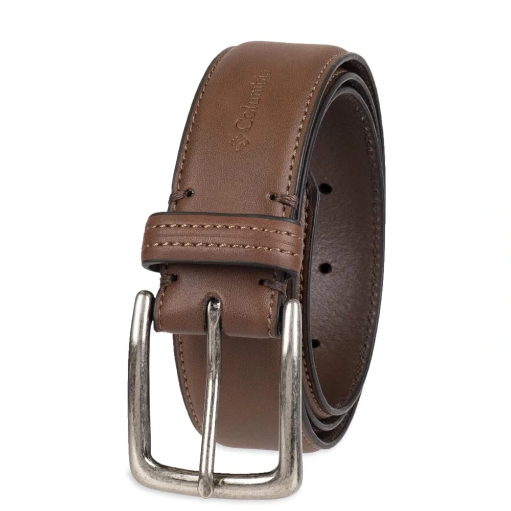 Columbia Men’s Trinity Logo Everyday Casual Dress Belt Leather Lining size 56